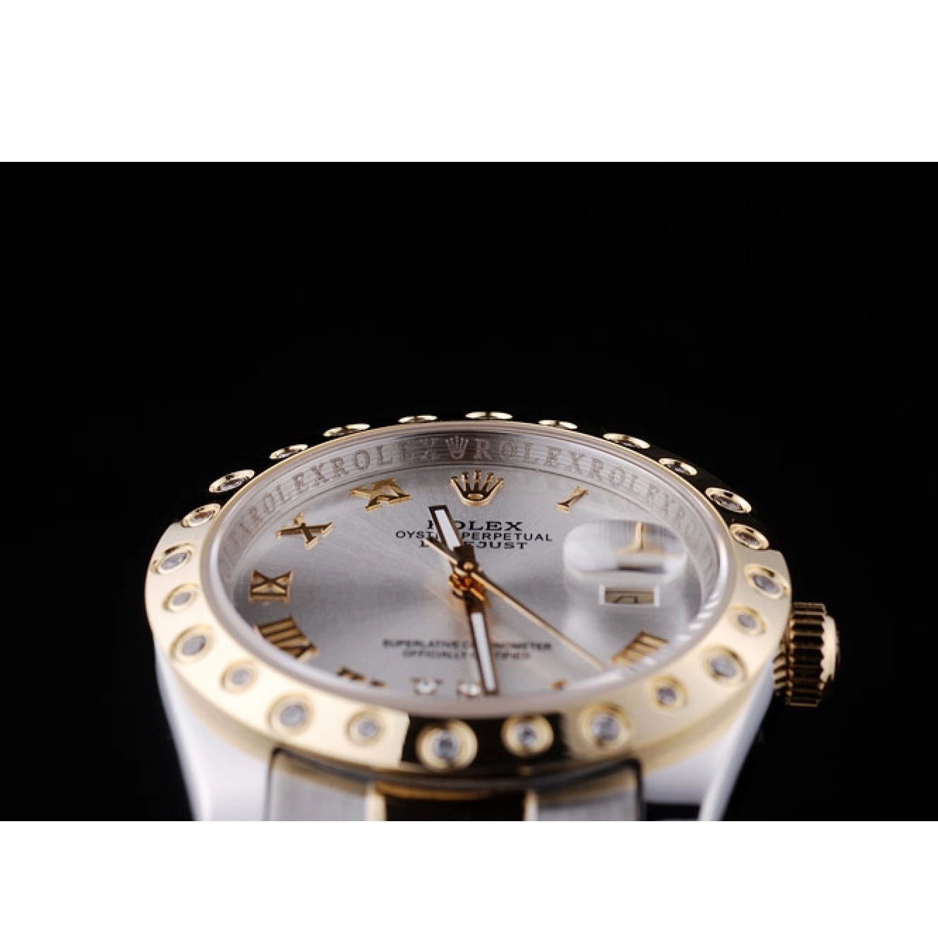 Aaa replica watch Rolex Datejust 7464 Diamond White Bezel Dial 0611